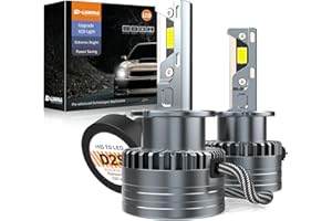 D-Lumina Bombillas LED D2S,120W 20000LM 6500K,Color Blanco Extremadamente Brillante para Faros de Coche, Antierror Canbus, Sustituye a Las Bombillas Xenon HID OEM Plug and Play,2 Piezas