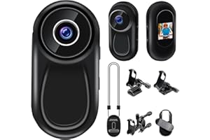 LXMIMI Action Cam, 120° Tragbare Sportkamera mit 0,63-Zoll-Display, Mini-Körperkamera HD 1080P Helm ActionKamera, Motorrad Sport Kamera, Daumen Action Kamera Unterstützung Auto-Nachtsicht (Schwarz)