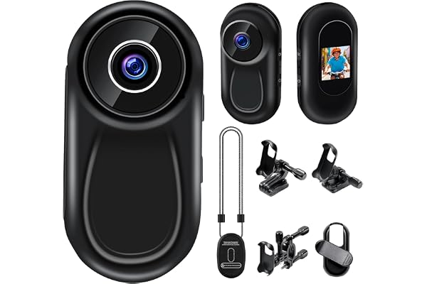 LXMIMI Mini Caméra d'action 120°, Caméra d'action Portable pour Le Pouce, Caméra Sportive HD 1080P pour Casque, Mini Caméra Portable avec Écran 0,63 Pouce, Vision Nocturne Automatique (Noir)