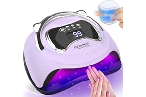 ENCOUN 180W Lampara LED Uñas Semipermanentes, Lámpara UV Profesional con Asa, Secador de Uñas de Gel, 4 Temporizadores Manicura/Pedicure Nail Art Salón