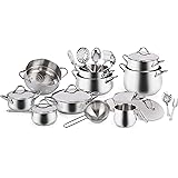 Barazzoni Batteria Mediterranea 24 Pezzi-Composizione 18/10-Made in Italy, Acciaio Inox 18/10