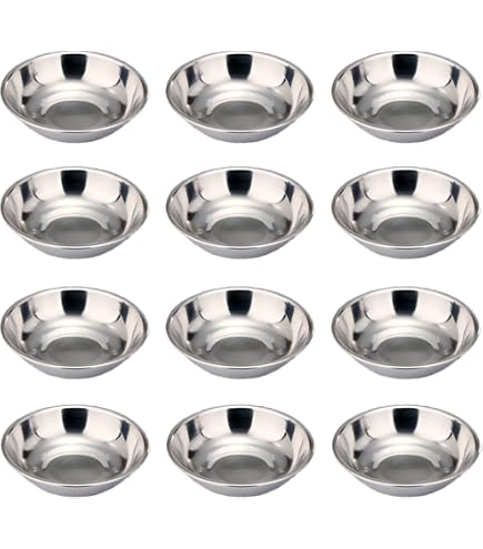HOMURY 8 Pièces Coupelles Rondes Acier Inoxydable Doré 8.2cm - Bols à Sauce Et Condiments