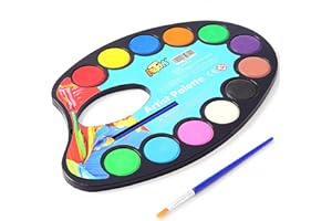 ARTOYS Watercolour Paint Set, Paint Blocks for Children,12 Colors Watercolor Block Perfect for Kids, Art Supplies for Beginners