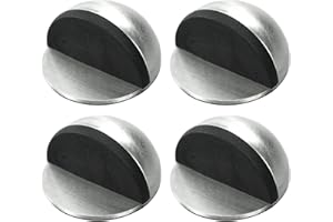 YITOBICI Stoper do drzwi podłogowy, samoprzylepny, z gumowymi odbojnikami, stal nierdzewna, do wszystkich twardych podłóg do ochrony drzwi, ścian i mebli, 4 sztuki (srebrny)