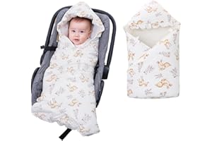 LAT LEE AND TOWN LAT Nids d'ange d'hiver pour Bébé, 90 * 90CM 100% Coton Universelle Couverture Enveloppante d'hiver pour Bébé pour Poussette Sièges Auto (Cerf)