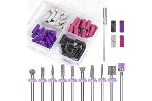Depvko 10 st diamantnagelborr, nagelbandsbit för Efile-nagelborr med 40 st små slipband (#120#180#240) och dornbit, akrylbort