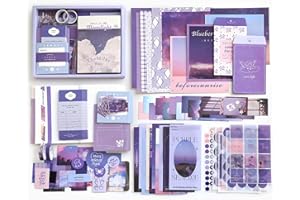 ZIMOER Set di Accessori per Scrapbookking Estetico, Scrapbook Set di accessori estetici Bullet Journal con griglia A6, Bullet Junk Journal Set per Scrapbook Journaling, regalo DIY per ragazze e donne