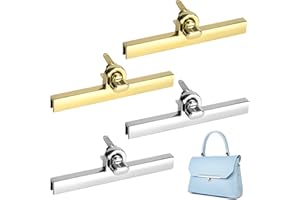 Jeesblsy Chiusure per Borse in Metallo per Borse Lucchetti Fibbia per Borsa Fai da Te Serrature a Portafoglio per Accessori Twist Turn Lock 4PCS (Oro Chiaro/Argento)