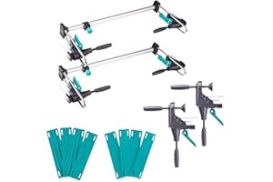 wolfcraft Türfutter-Montage-Set „PRO“ 12tlg. - Komplettset für die Montage von Türen inkl. Richtzwingen, Türfutterstreben und Ausgleichsunterlagen - geeignet für 60 bis 100cm breite Türen - 3679015