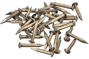 QUARKZMAN 80 Pcs Petits Clous 2mmx15mm(DxL) Petits Clous en Laiton Clous de Quincaillerie Petits Clous pour Boîtes Décoratives en Bois Accessoires de Maison, Tonalité Bronze