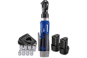 ACDelco ARW1209-P2 G12 Series 12V Li-ion Cordless 3/8” 45 ft-lbs. Ratchet Wrench Tool Kit with 2 Batteries