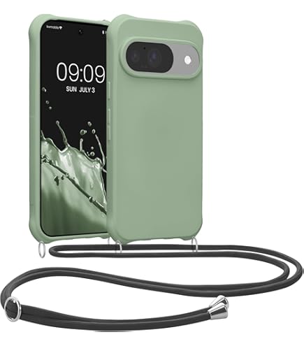 Coque Pour Google Pixel 10 Pro XL Avec Cordon, Etui Avec Collier - Tour De Cou Lanière En Corde - Silicone Housse Avec Réglable Chaine Pour Google Pixel 10 Pro XL,Bandouliere,Porte Cartes-Vert