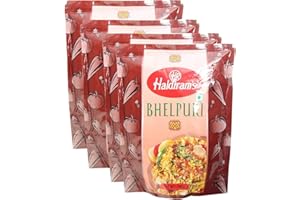 ONE STOP DEALERS Haldiram’s Savory Snacks – Easy to Carry Anywhere – Crispy, Crunchy & Spicy – Delicious Indian Namkeen Snacks – Made With Authentic Taste – Enjoy At Tea Time (Bhel Puri, Pack of 4)