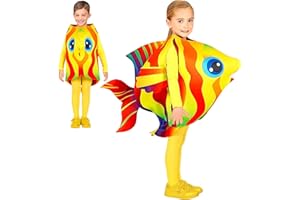 Widmann - Disfraz infantil de pez tropical, amarillo-rojo, carnaval, fiesta temática