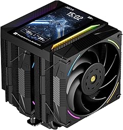 TR Peerless Assassin 120 VISION MAX ARGB Black CPU-Luftkühler, PC-Kühler mit 2x TL-K12 PWM-Lüftern, 5 Zoll magnetischem Display (480x854 Auflösung), für LGA1851/1700 & AM5