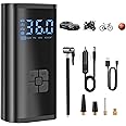 QYEWTyre Inflator Air Compressor Cordless, 150 PSI Car Tyre Pump, Portable Digital Electric Bike Pump, Rechargeable Tyre Pump Suitable for Cars, Motorcycles, Bicycles and Sports Balls.
