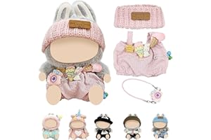 ePicsoa Bekleidung für 17cm Labu-bu Plüsch, Kuscheltier Kleidung Outfit nur Bekleidungs zubehör, Niedliche Mini Plüsch Pullover Hoodie Bekleidung DIY Kinder Geschenke (Eiscreme)