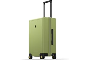 LEVEL8 Maletas de Viaje Rígida 4 Ruedas Trolley 54 cm 100% PC Maleta Mediana con Diseño de Textura de Microdiamante Equipaje de Mano con Cerradura TSA, 54.5x37x23.5cm, 41.1L, Verde