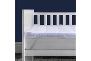 Lakhmaali Mattress Topper Cot Bed - Extra Thick Deep Filled Quilted Microfiber Topper - Ultra Soft and Breathable, Hypoallergenic Hotel Quality Comfort with Elasticated Corner Straps for Secure Fit