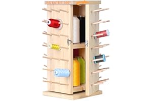 New brothread 93 Bobine (DIY) 360° Completamente Rotazione Portafilo in Legno/Organizer portafilo con scomparti interni per Cucito, Quilting, Ricamo, Treccia Capelli e Gioielli
