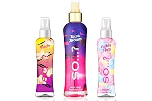 Body Mist by So…? Womens Candy Floss & Vanilla (100ml), Ibiza Dreams (200ml) Body Mist Mixed Fragrance Spray Bundle (Pack of 3)