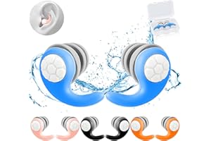 PEWMAKO 4 Pares de Tapones de Oidos para Natación | Tapones de Silicona Suave Reutilizables para Piscina