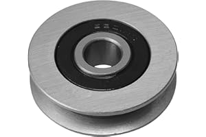 Bqlzr 50 x 13 MM Titanium color ferro in acciaio cuscinetto cavo puleggia u-shape cuscinetto puleggia 512 kg portanti per attrezzi da palestra apriporta garage