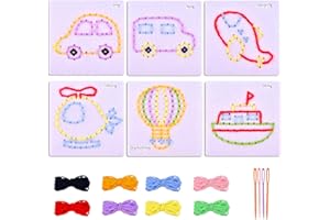 GETFACAI Kids Sewing Kit - Early Education Sensory Toy for Toddler Crafts, Ages 2-8 Boys and Girls (6 Styles)