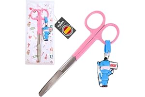 Ph Pro Heat Tijeras Enfermeria Punta Roma para Primeros Auxilios de Acero Inoxidable - Tijeras Pico de Pato para Enfermera Profesionales - Accesorios Enfermera y TCAE para Vendajes.