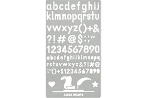 ‎ALEKS MELNYK Aleks Melnyk #34.3 Schablone Metall Brandmalerei, Planer Metall, Stencil für Letters, Lettering, Alphabet, Buchstaben, Zahlen, Gravur Schablone, Schablone Vintage Schrift, 1 Stück, Bullet Journaling