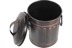 DOITOOL Askhink med lock metallhink för kamin kolhink med handtag kompakt askbehållare för öppen spis ugn och grill för enkel transport och rengöring