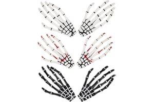 WILLBOND 6 Stück Haarspangen, Skelett, Hände, Knochen, Krallen, Schädel, Handclip, Zombie Horror, Punk, Rock, Haarzubehör für Frauen und Mädchen