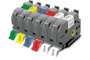 6X Pristar 18mm Compatible pour Brother TZe-141 TZe-241 TZe-441 TZe-541 TZe-641 TZe-741 TZe 18mm Ruban pour Brother PT-D400 PT-P710bt D400VP PT D600VP PT-P750W D450VP P700 PT-1830VP