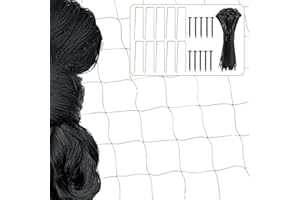 Xbessc 7.5 * 15m Vogelschutznetz Nylon Vogelnetz Teichnetz Feinmaschig Schwarz Laubnetz Engmaschig Taubennetz Katzennetz Schutznetz für Hühnerzaun Garten Balkon Teich Kirschbaum (Maschenweite 5 * 5cm)