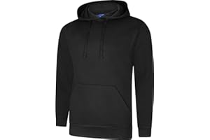 Shoppersbay Uneek UC509 Deluxe Hooded Sweatshirt Mens Plain Pullover Hoody Size XS-5XL