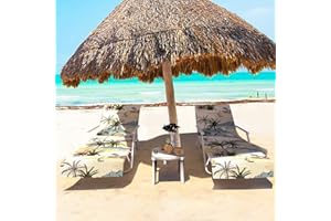 GZGZADMC Beach Towel, Beach Chair Cover, Sun Lounger Beach Towel, Sunbed Towels for Sun Lounger, Chaise Lounge Towel Cover, Sunbed Towels with Pockets