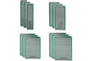 Heevhas tablero universal doble cara placas PCB Placa de circuito impreso universal tablero perforado PCB de placa perforada 2x8 3x7 4x6 5x7cm Placa PCB de kits de prototipo (12 piezas)