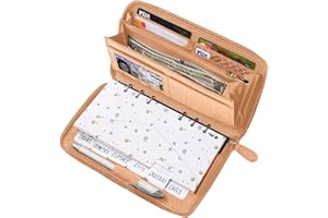 THREE WAY CUT Cash Envelope Wallet Peach Fuzz All-in-One Budget System With 12 Tabbed Envelopes, Monthly Cards, Yearly Planner Sheet - Complete Money Organizer Set RFID Blocking