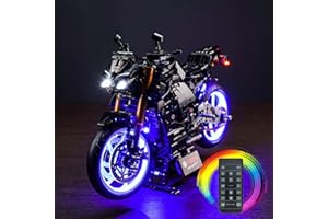 LOCOLEE Kit d'éclairage LED pour moto Lego Yamaha MT-10 SP - Kit d'éclairage LED pour moto Lego 42159 Technic Yamaha MT-10 SP - Modèles non inclus, juste kit d'éclairage (version télécommande)