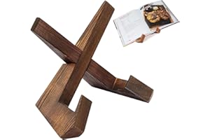 BYYT Supporto per libri di cucina, semplice leggio in legno, stile vintage, rustico, per tablet, per cucina, studio, stand espositivo