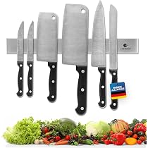 Tuevob Barre Magnétique Porte-Couteaux 50 Cm - Support Mural Inox Avec Autocollant Et Perçage