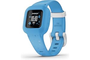 Garmin vívofit Jr.3, Fitness Tracker for Kids, Includes Interactive App Experience, Swim-Friendly, Up To 1-year Battery Life, Adjustable watch band, Blue Stars