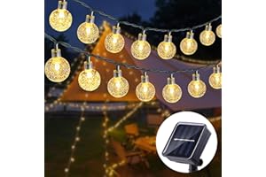 Anmossi Solarny łańcuch świetlny do ogrodu,11m 60 diod LED wodoodporny łańcuch świetlny,8 trybów pracy solarny łańcuch świetlny,do ogrodu, na drzewo, taras, wesela, imprezy(Ciepłe Białe)