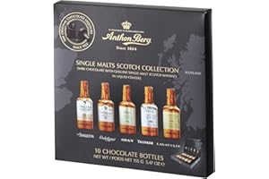 Anthon Berg - Liqueurs de chocolat - 5 whiskies écossais Single Malts Premium - 10 bouteilles de 155 g - Avec un délicieux remplissage liquide