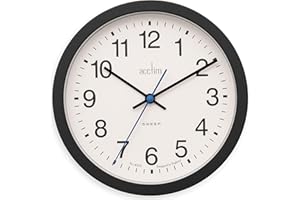 Acctim Bromham Non Ticking Sweep Seconds Hand Wall Clock 20cm Diameter (Black)