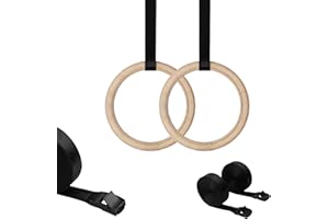 ‎MAMOI MAMOI® Turnringe Holz - Turnen Ringe Traning für Full Body Workout Calisthenics, Gymnastikringe mit Gurten und Tasche für Indoor