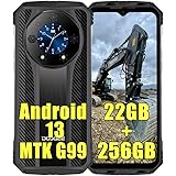 DOOGEE S110 4G Rugged Smartphone, 10800mAh /66W Batteria, Helio G99 22GB + 256GB, 6.58'' FHD+, 50MP AI Fotocamera (24MP Visio