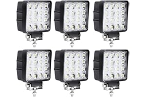 Einfeben Rechteck LED Arbeitsscheinwerfer IP67 Wasserdicht 12V 24V LED Scheinwerfer für LKW,Offroad, SUV, ATV,traktor Rückfahrscheinwerfer (48W 6 Stück)