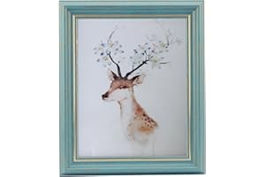 HUIXIANG Cornici Foto 15x20 Cornice Vintage per Foto di legno Rustico Portafoto da Tavolo o Parete Appendere Verticale e Orizzontale, Regalo per Matrimonio Genitori Amici Home Decor 6x8 Blu/Turchese