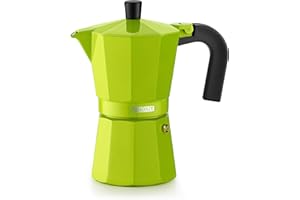 MONIX Lima | Cafetière italienne en aluminium, 6 tasses, vert, 10 cm